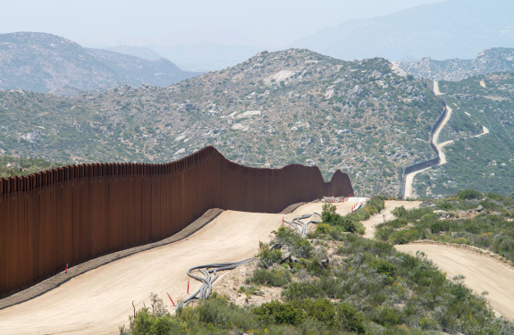 US-Mexico border fence.